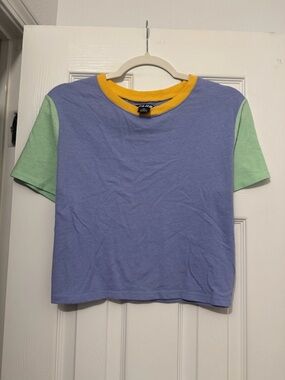 AE Kids Colorblock Short Sleeve Tee in Lavender, Mint & Yellow